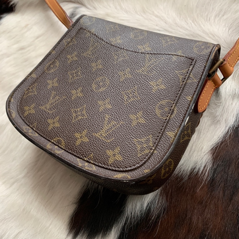 Louis Vuitton Brown Monogram Crossbody with Tan Strap and Turquoise Accent - Picture 5 of 16